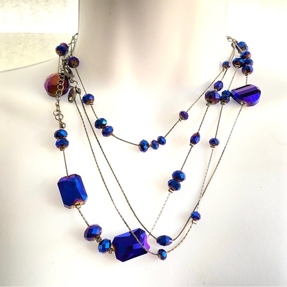 CHARMING CHARLIE Double Strand Midnight Blue Long Necklace - Picture 4 of 8